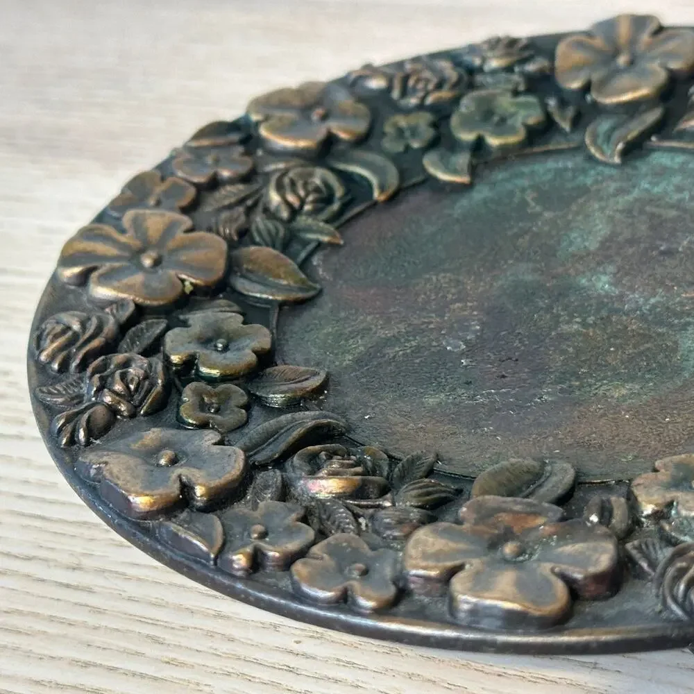 MCM Brass Footed Candleholder Trinket Dish Vanity 6